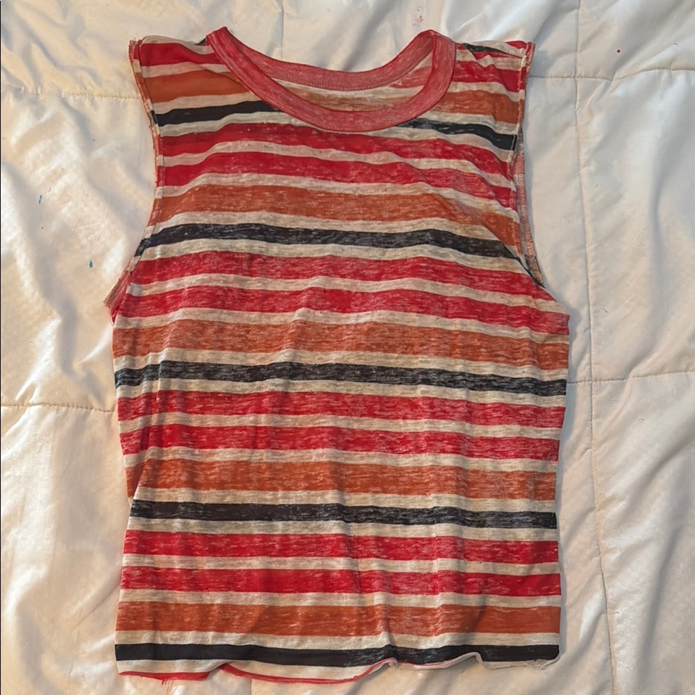 Free People Striped Sheer Tank